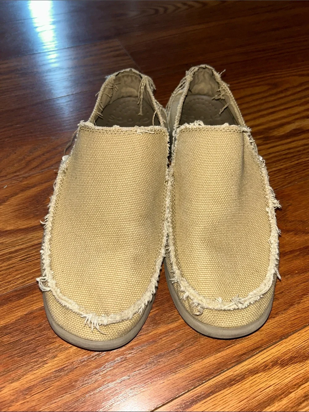 Crocs Men’s Santa Cruz Slip-on Loafer in Desert Sage / Stucco sz 8 Casual Canvas
